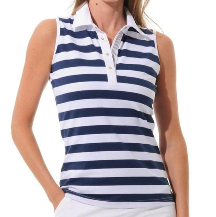 MDC Yachting Print S/L Polo - Navy/White