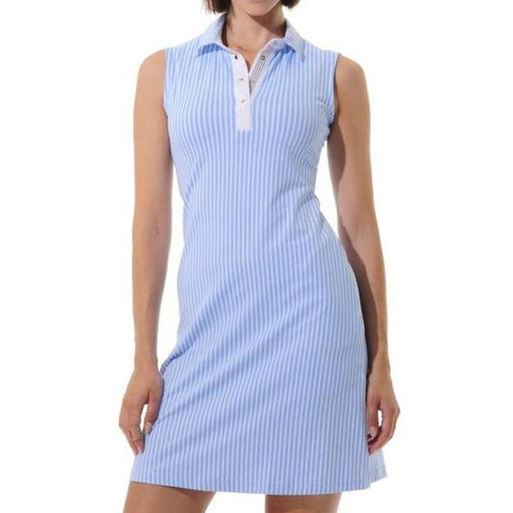 MDC S/L Polo Dress - Baby Blue/Seersucker