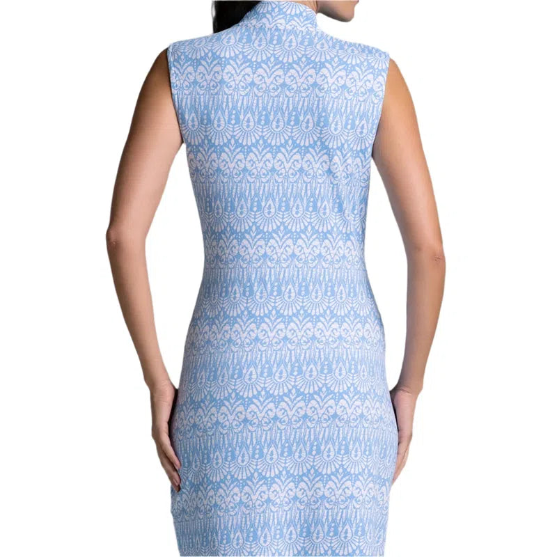 IBKUL Barbara S/L Dress - Peri/White