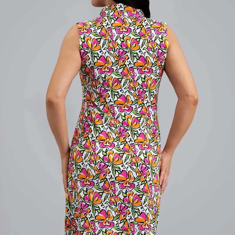 IBKUL Sonia S/L Dress - Hot Pink/Orange