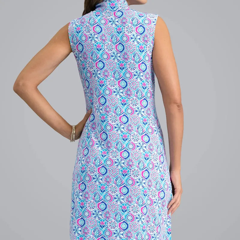 IBKUL Alexis S/L Dress - Turquoise Multi