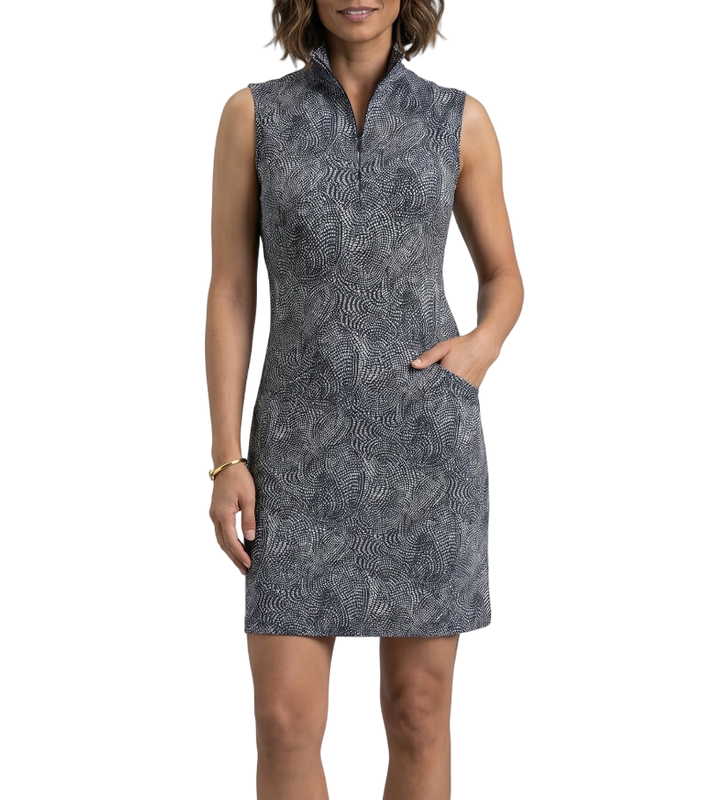 IBKUL Sonia Stephanie S/L Dress - Black/White