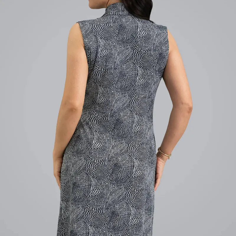 IBKUL Sonia Stephanie S/L Dress - Black/White
