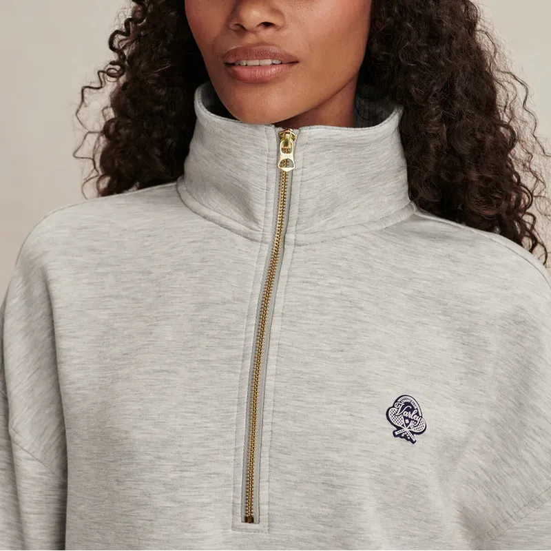 Varley Bertie Zip Sweat - Grey Marl