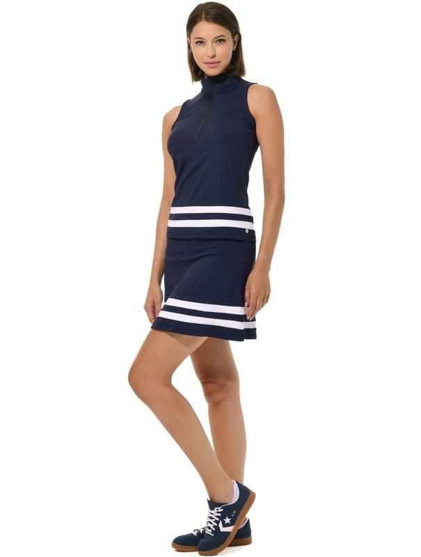 MDC Jersey S/L Mock - Navy/White