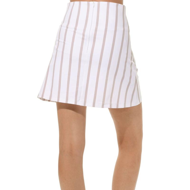MDC HIgh Waist Zip Skort - White/Taupe