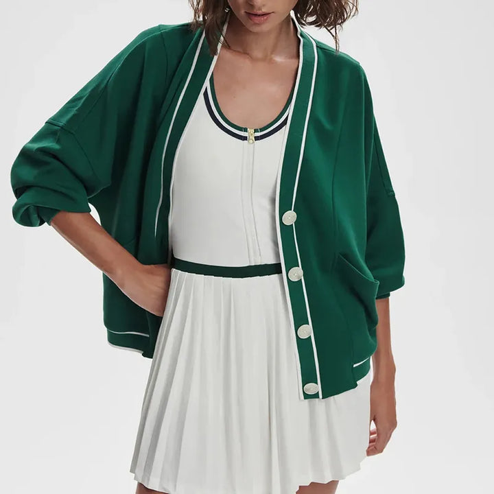 Varley Decker Off Court Cardigan - Forest Green