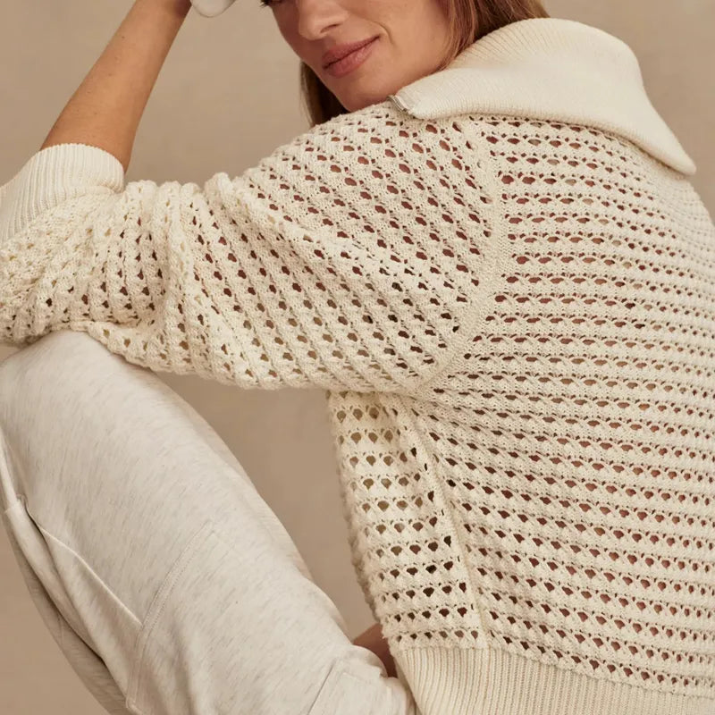 Varley Eloise Zip Knit Jacket - Egret