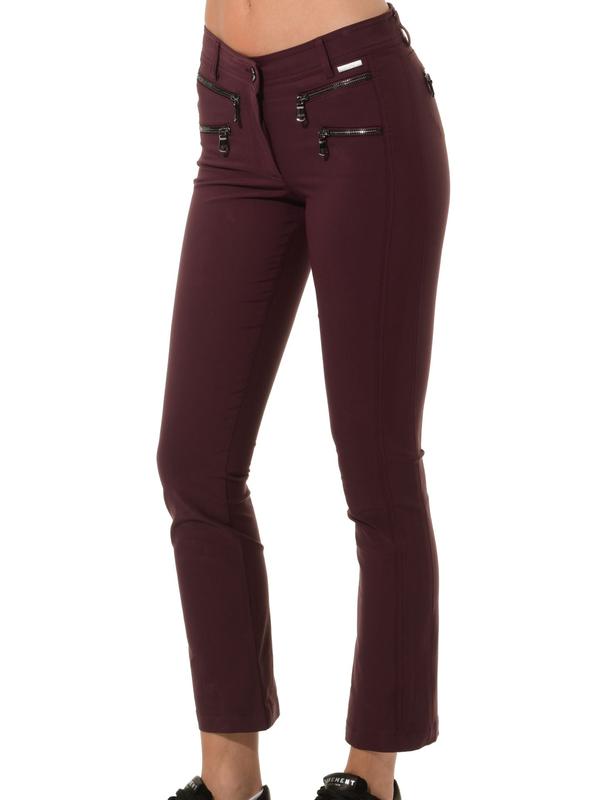 MDC Double Zip Flared Ankle Pants - Burgundy