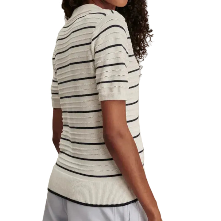 Varley Wren Knit Polo - White/Navy