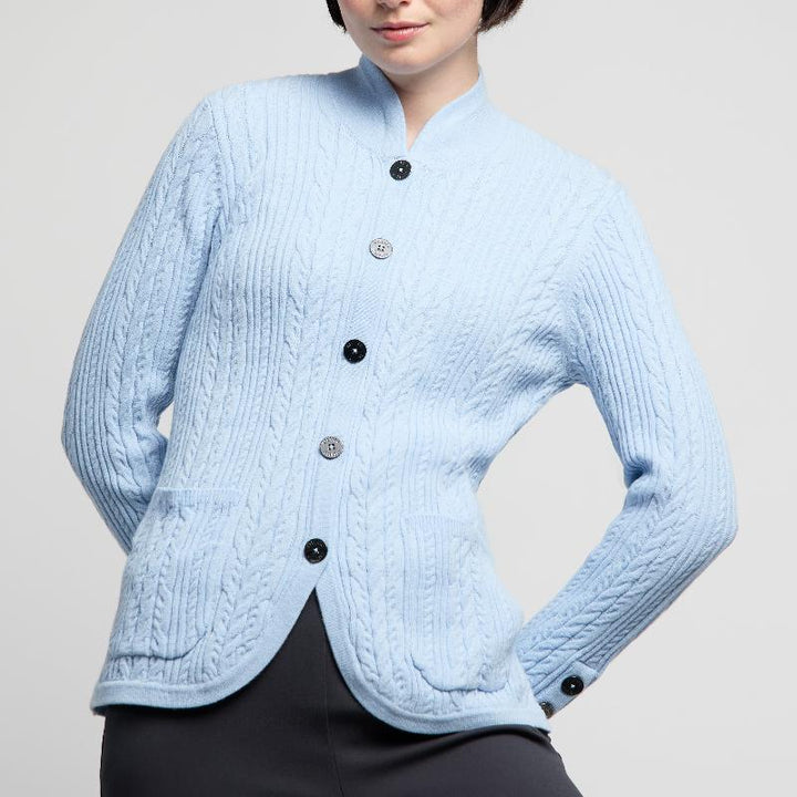 Atelier by Lyse Spenard Cable Cardigan - Blue