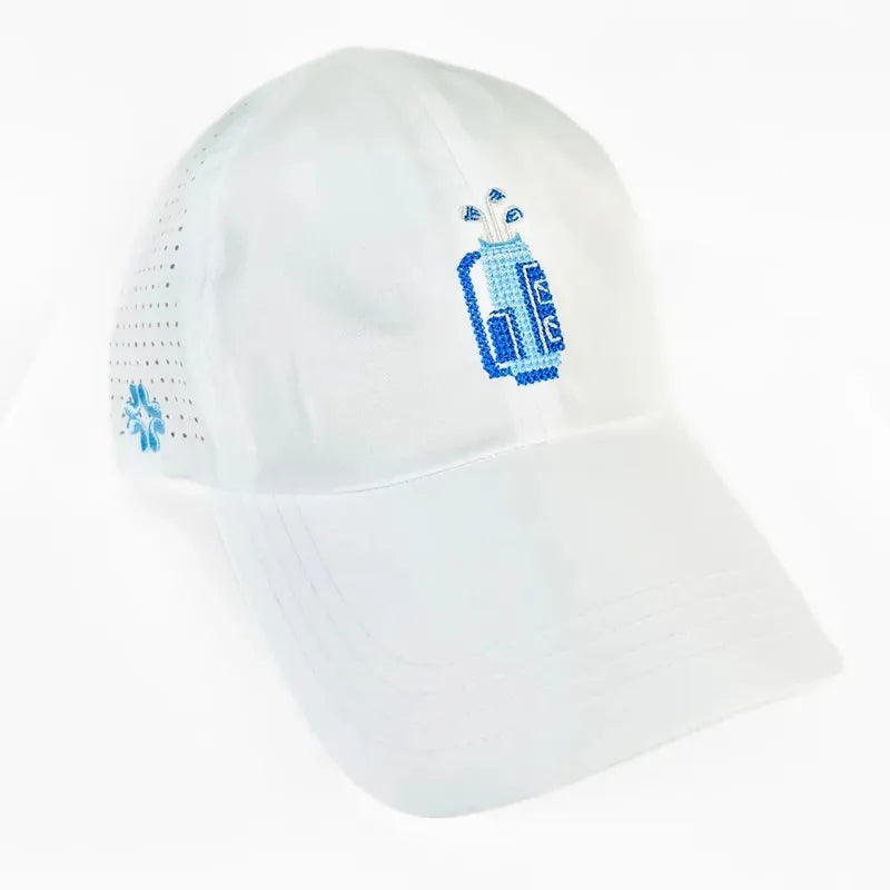 Vimhue Golf Bag Cross Stitch Hat - Royal/Light Blue