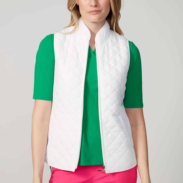 Swing Control Quilted Rib Vest - White