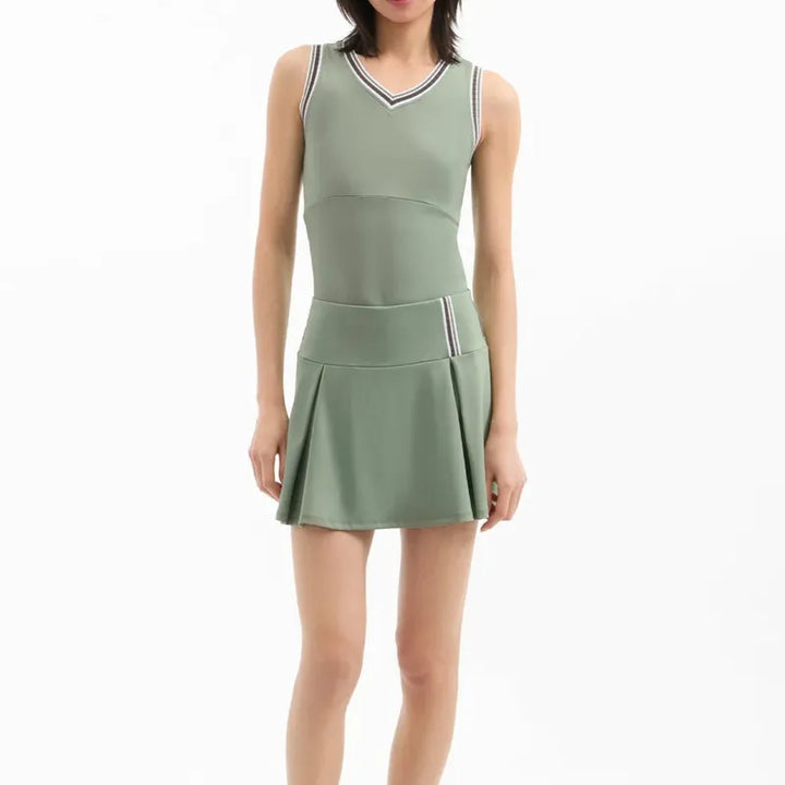 Veronica Beard Deuce Pleated Skort - Thyme