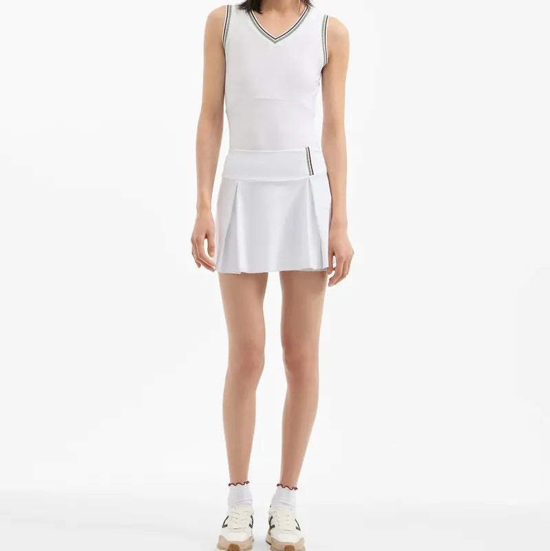 Veronica Beard Deuce Pleated Skort - White