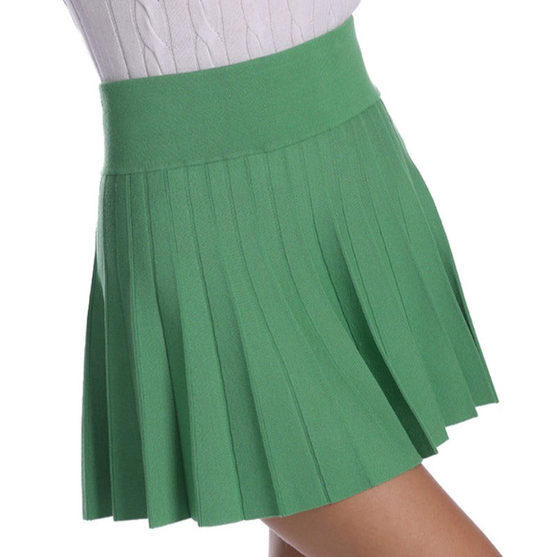 Minnie Rose Pleated Knit Skort - Green
