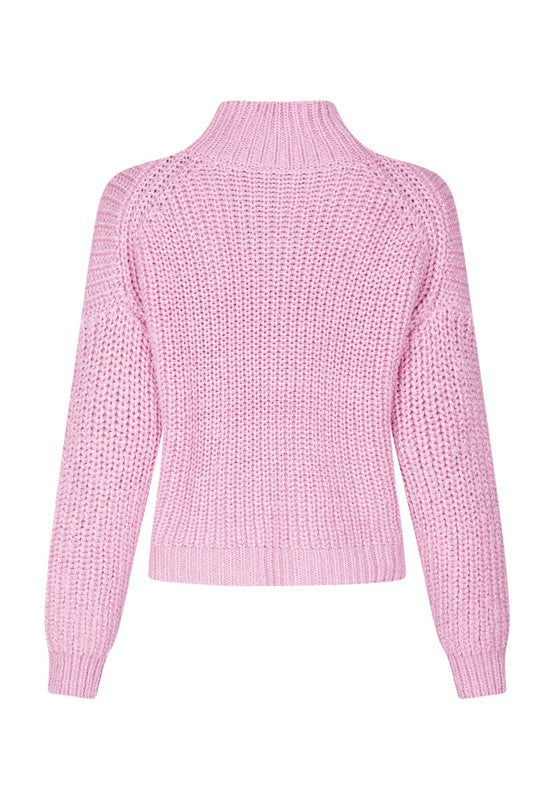 Marc Aurel Rib Mock Sweater - Pink