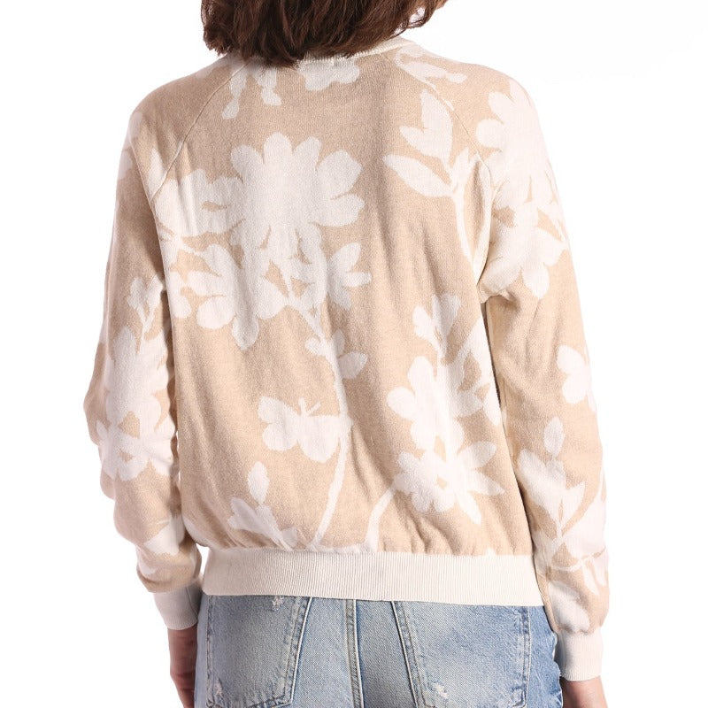 Minnie Rose Floral Reversible Sweater - Brown Sugar