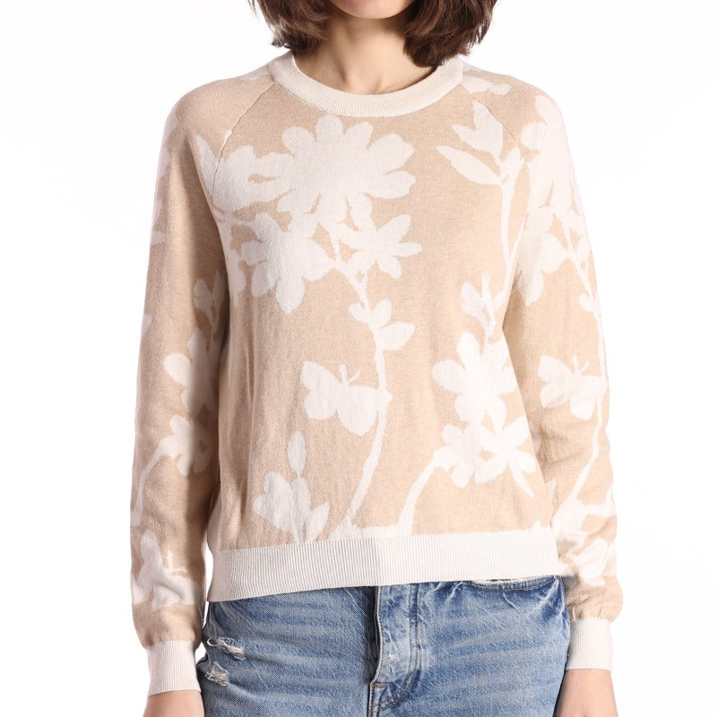 Minnie Rose Floral Reversible Sweater - Brown Sugar