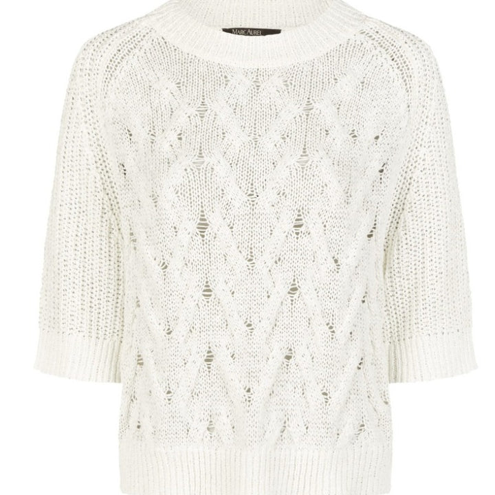 Marc Aurel Cable S/S Sweater - White