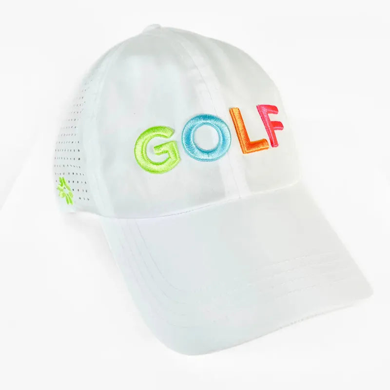 Vimhue Golf Puff Hat - White/Multi