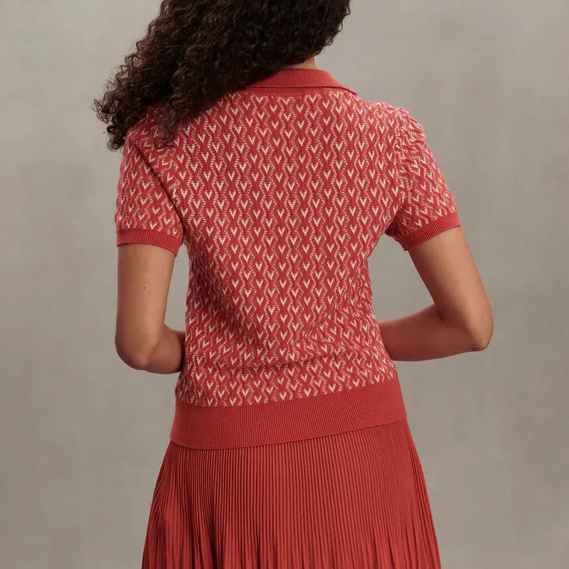 Varley Ezrella Knit Top - Baked Apple Red
