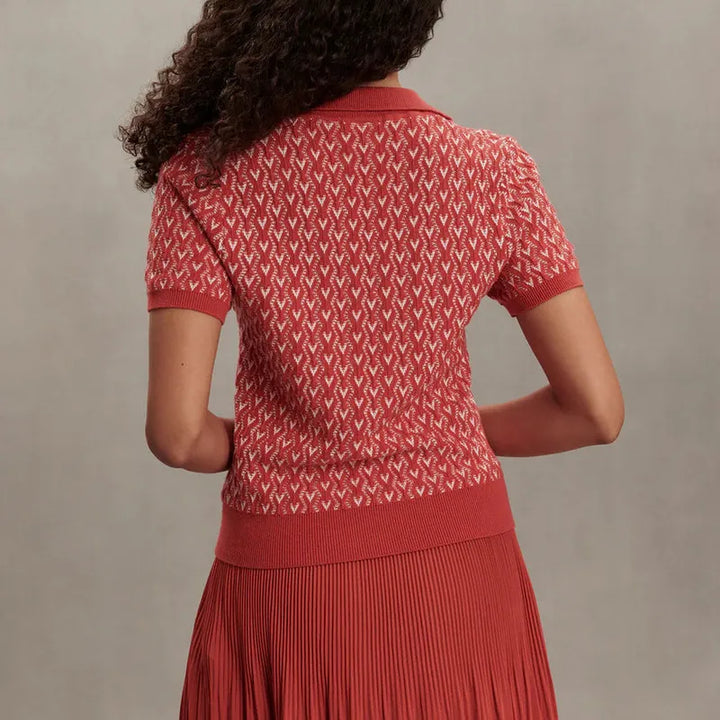 Varley Ezrella Knit Top - Baked Apple Red
