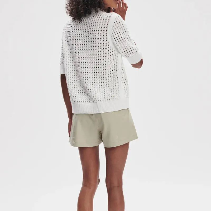 Varley Ellie Knit Shirt - White
