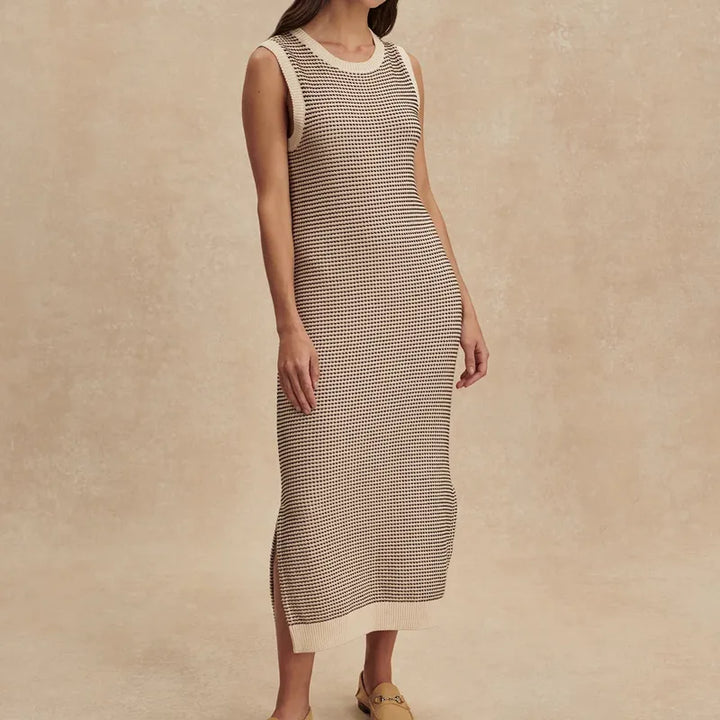 Varley Sadia Knit Dress - Cream/Black