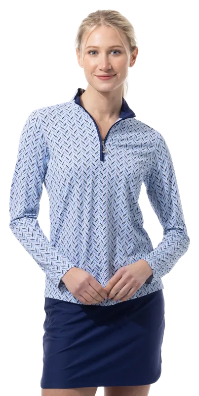 SanSoleil Soltek Lux L/S Mock - Waverly Navy