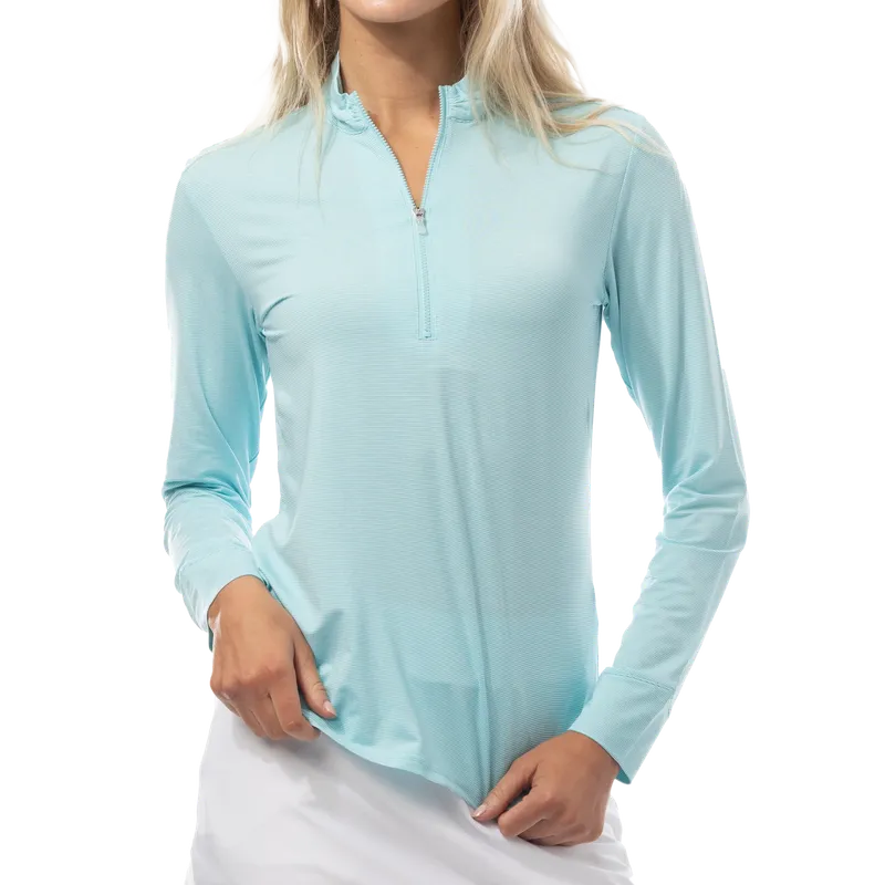 SanSoleil Soltek Lux L/S Mock - Arctic Blue