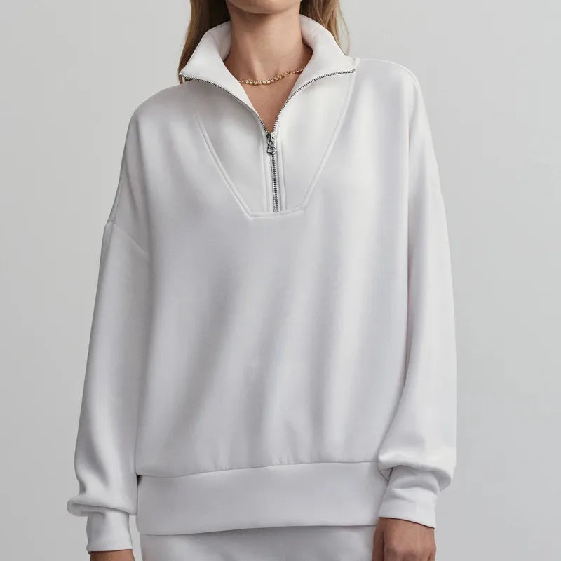 Varley Hawley Zip Sweat - White