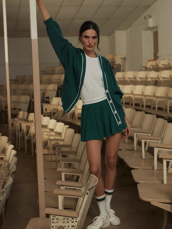Varley Decker Off Court Cardigan - Forest Green