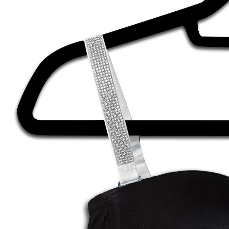 strap-its Plunge Convertible Bra - White/Crystal strap