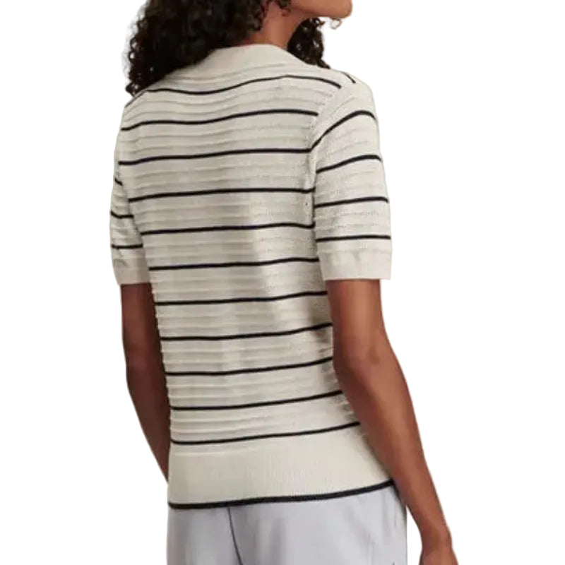 Varley Wren Knit Polo - White/Navy