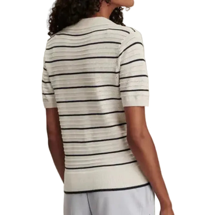 Varley Wren Knit Polo - White/Navy
