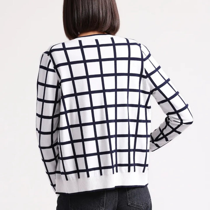 Minnie Rose Cardigan - White/Navy