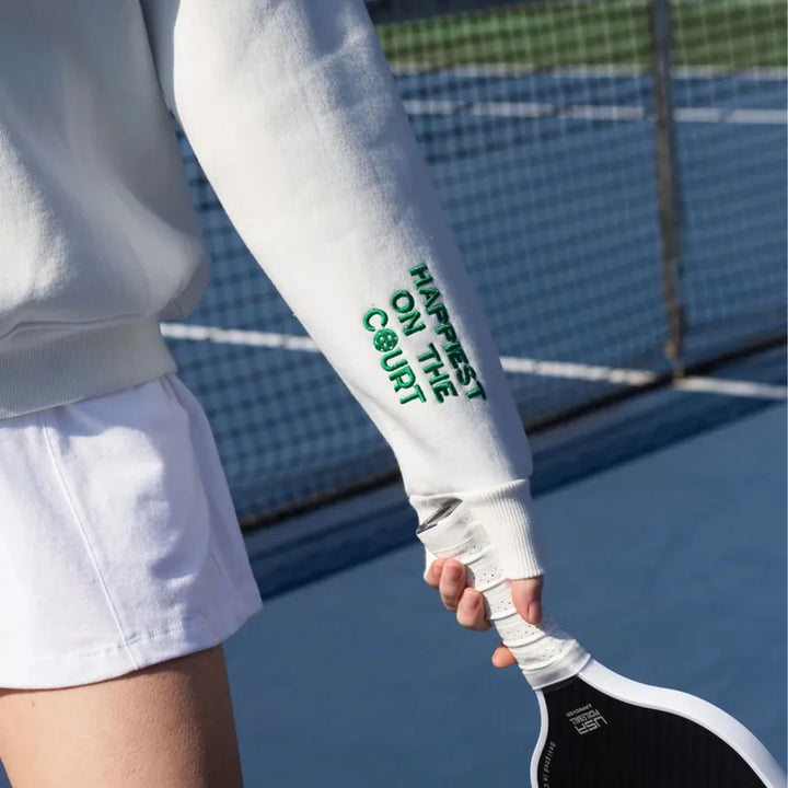 CourtLife Happiest on The Pickleball Court Zip Sweatshirt - Various Colours