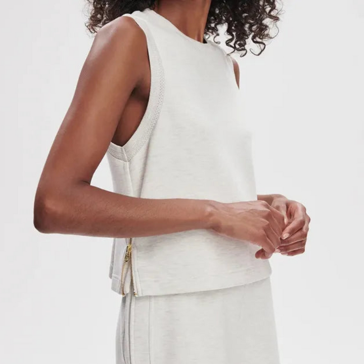 Varley Shea Crop Tank - Ivory Marl