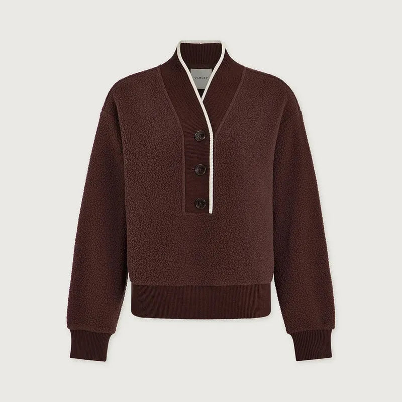 Varley Brenna Button Fleece - Mahogany