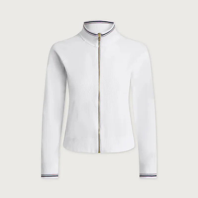 Varley Len Seamless Zip Top - White