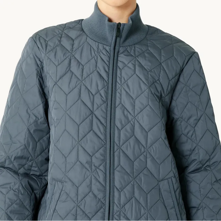 Ilse Jacobsen Long Quilted Coat - Ombre Blue