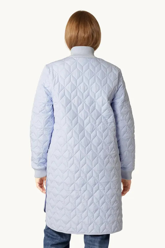 Ilse Jacobsen Long Quilted Coat - Heather Blue