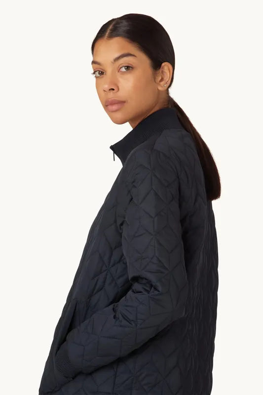 Ilse Jacobsen Long Quilted Coat - Ombre Blue