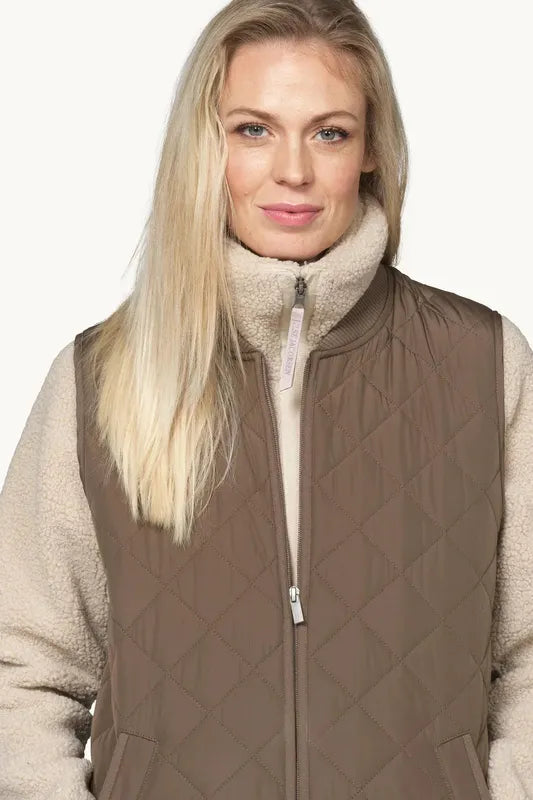Ilse Jacobsen Quilted Vest - Mud