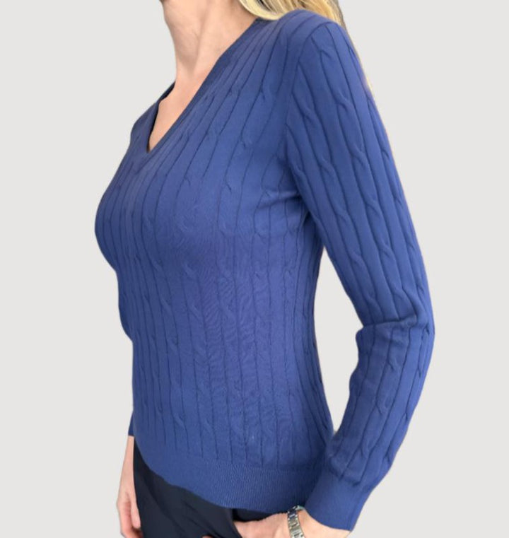 Alashan Cashmere April V-Neck Sweater - Midnight