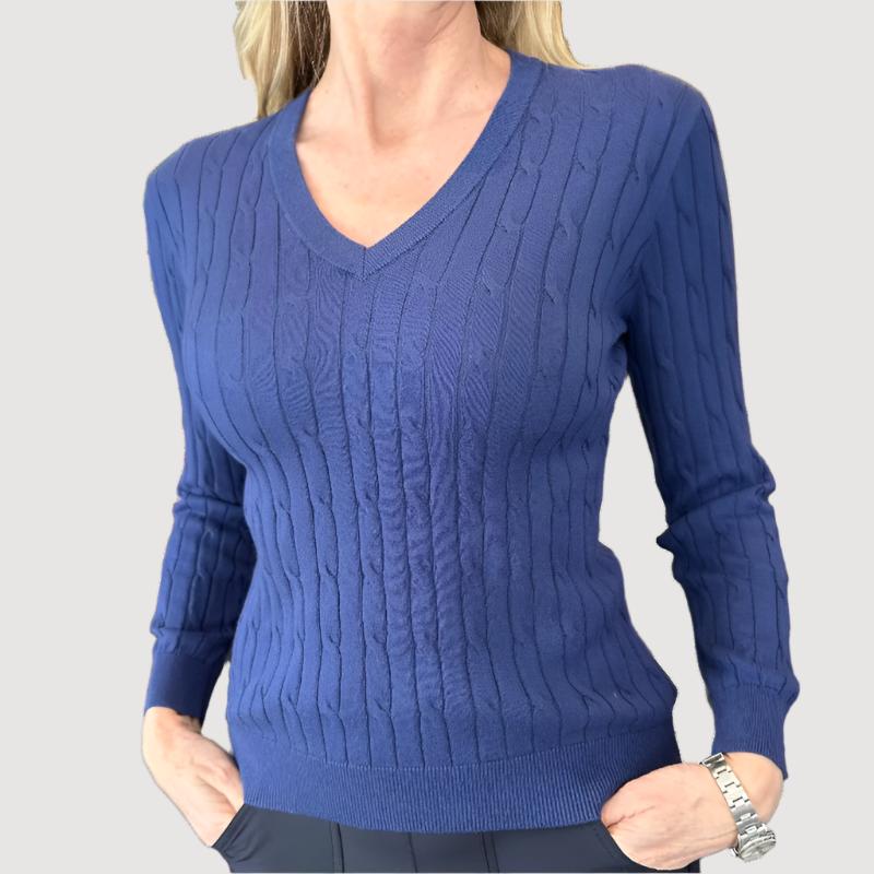 Alashan Cashmere April V-Neck Sweater - Midnight