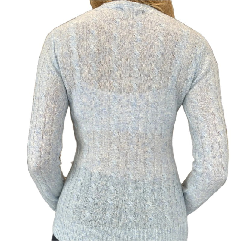 Alashan Cashmere Breezy Cable Sweater - Blue