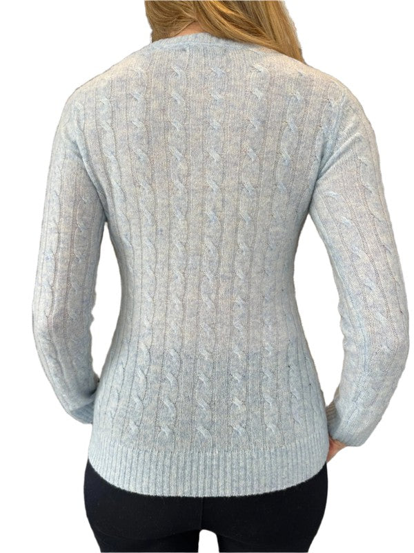 Alashan Cashmere Breezy Cable Sweater - Blue