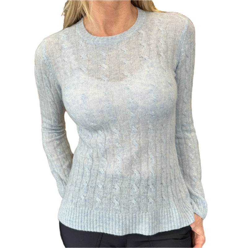 Alashan Cashmere Breezy Cable Sweater - Blue